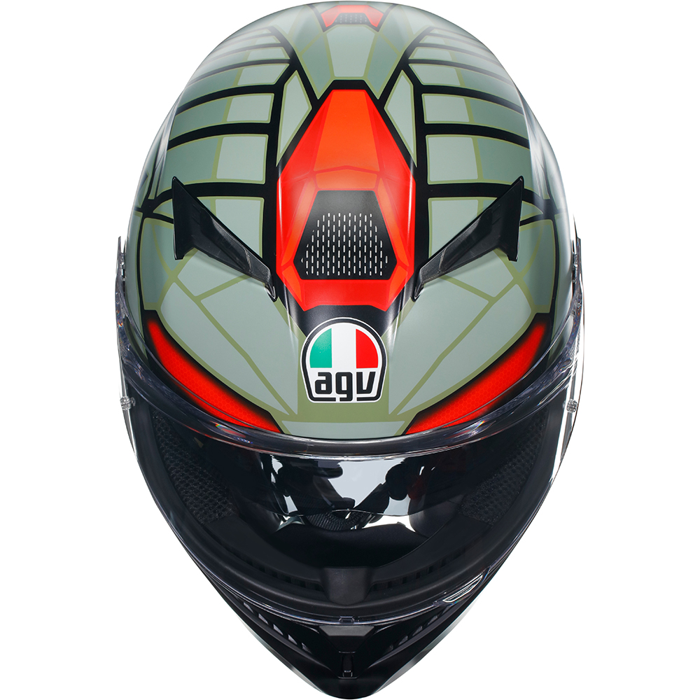 AGV - Casque K3 Decept Vert / Rouge / Noir Mat