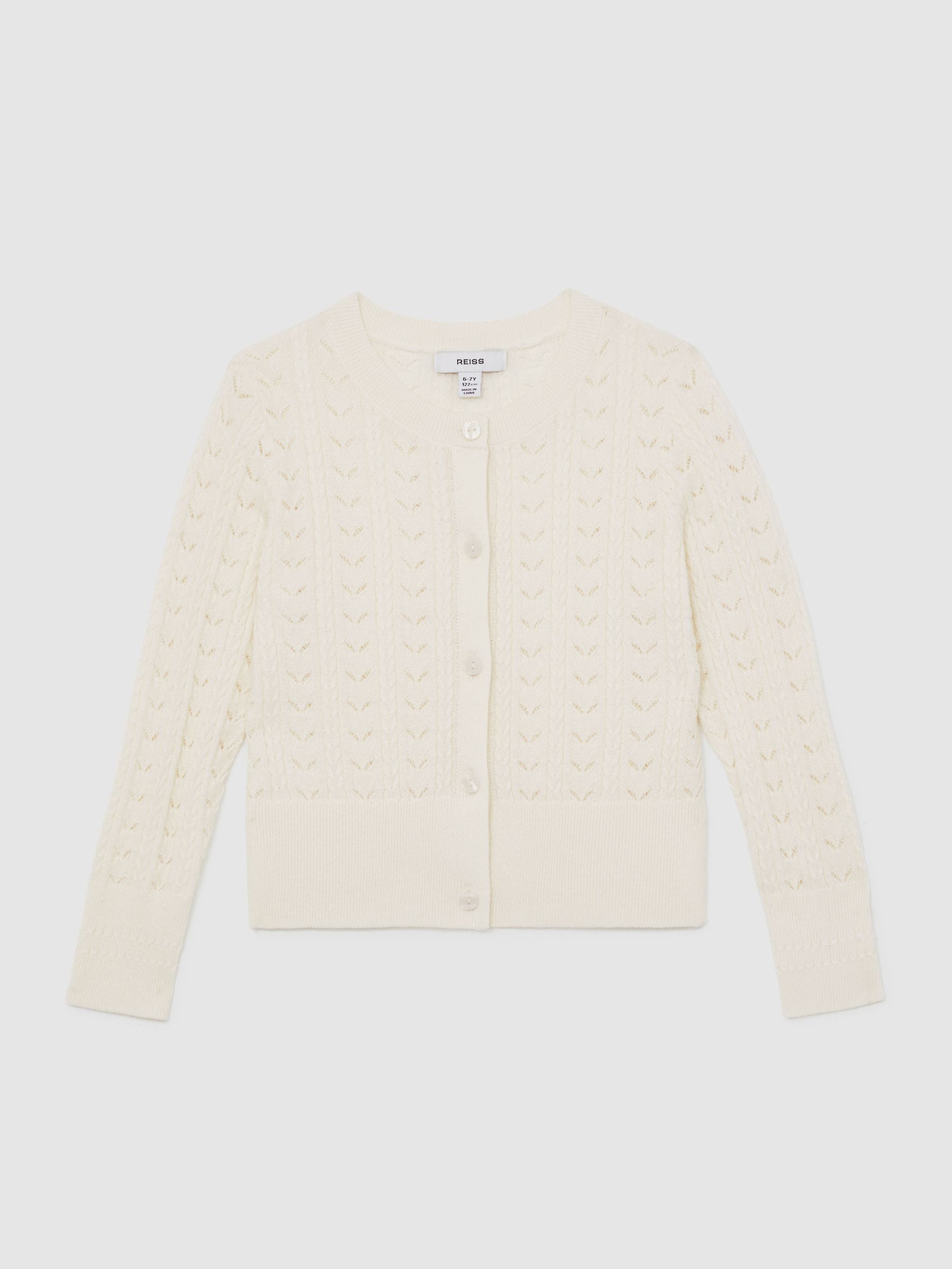 Reiss Flo Wollen-Katoenen Ajourgebreid Vest