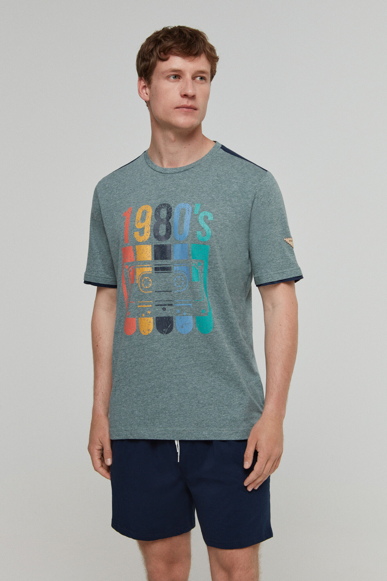 Pijama de tricô dos anos 80 - Azul