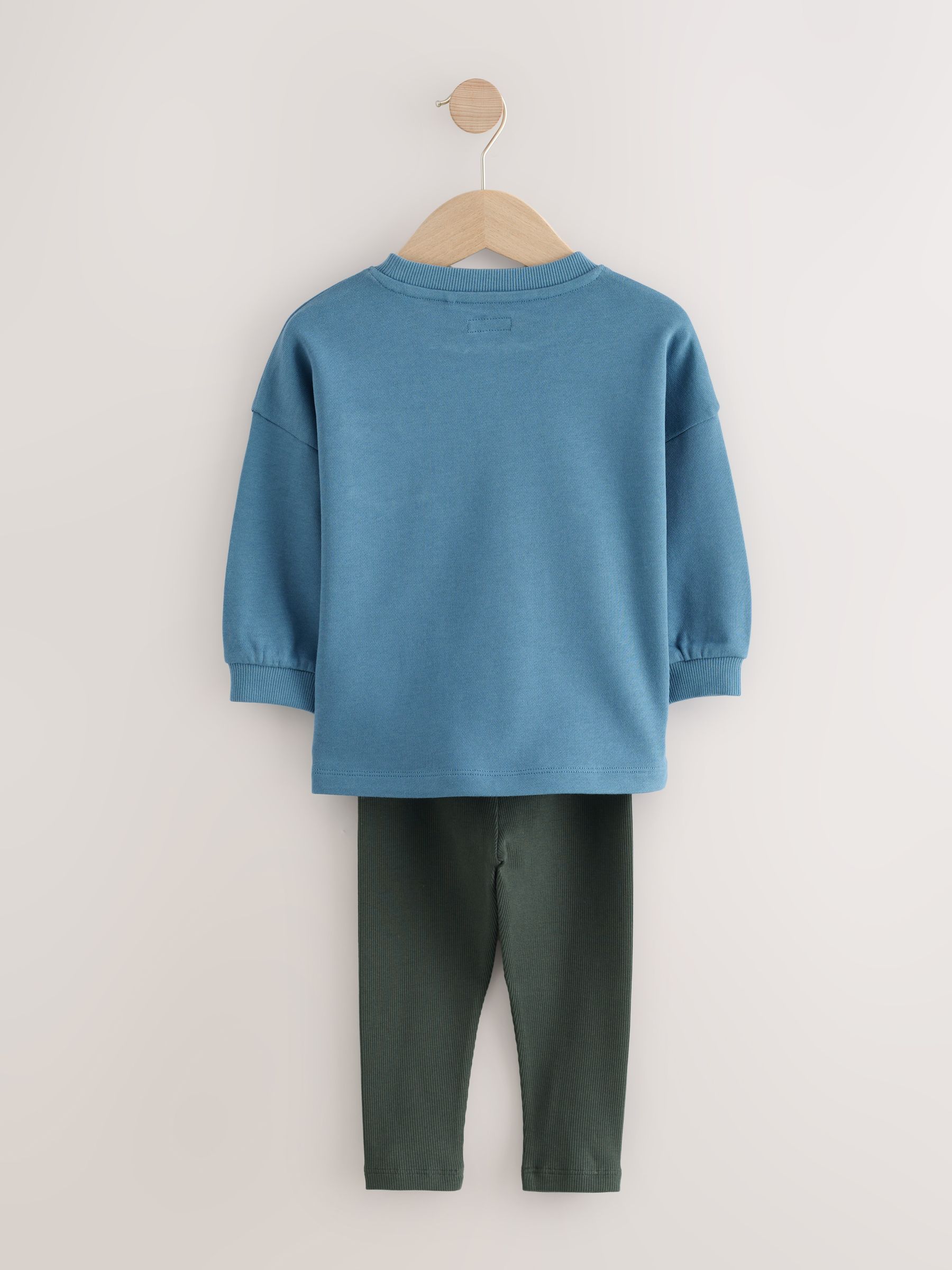 Blauw - Set met top met lange mouwen en legging (3 mnd-7 jr)