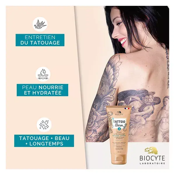 Creme pós-tatuagem Biocyte Tattoo Derm 2 para proteção e manutenção, 100ml