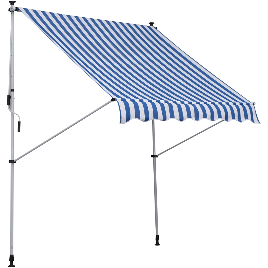 Outsunny Klemmmarkise mit Handkurbel blau