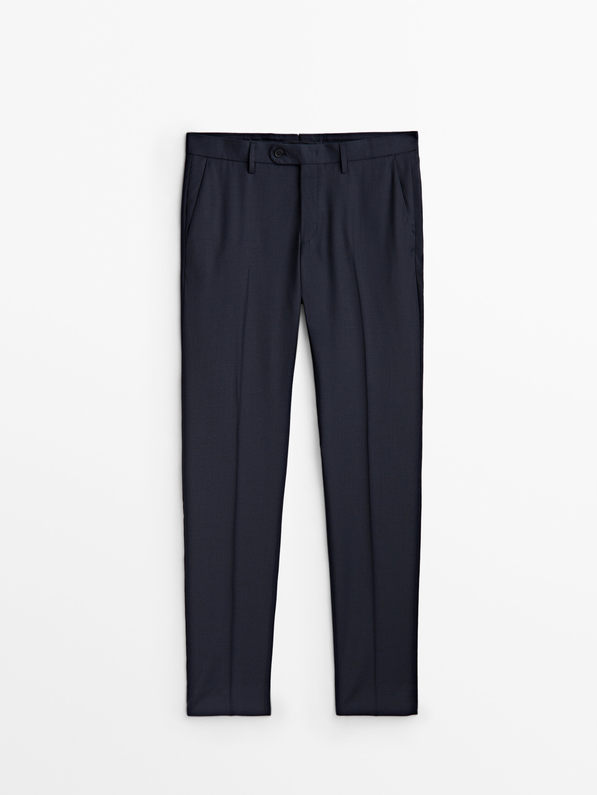 Pantalón traje pata de gallo 100% lana - AZUL MARINO