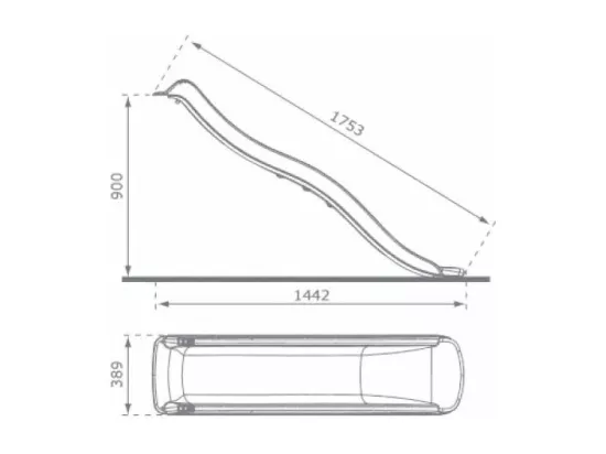 Glissière de toboggan avec vague en PEHD Tweeb 175cm
