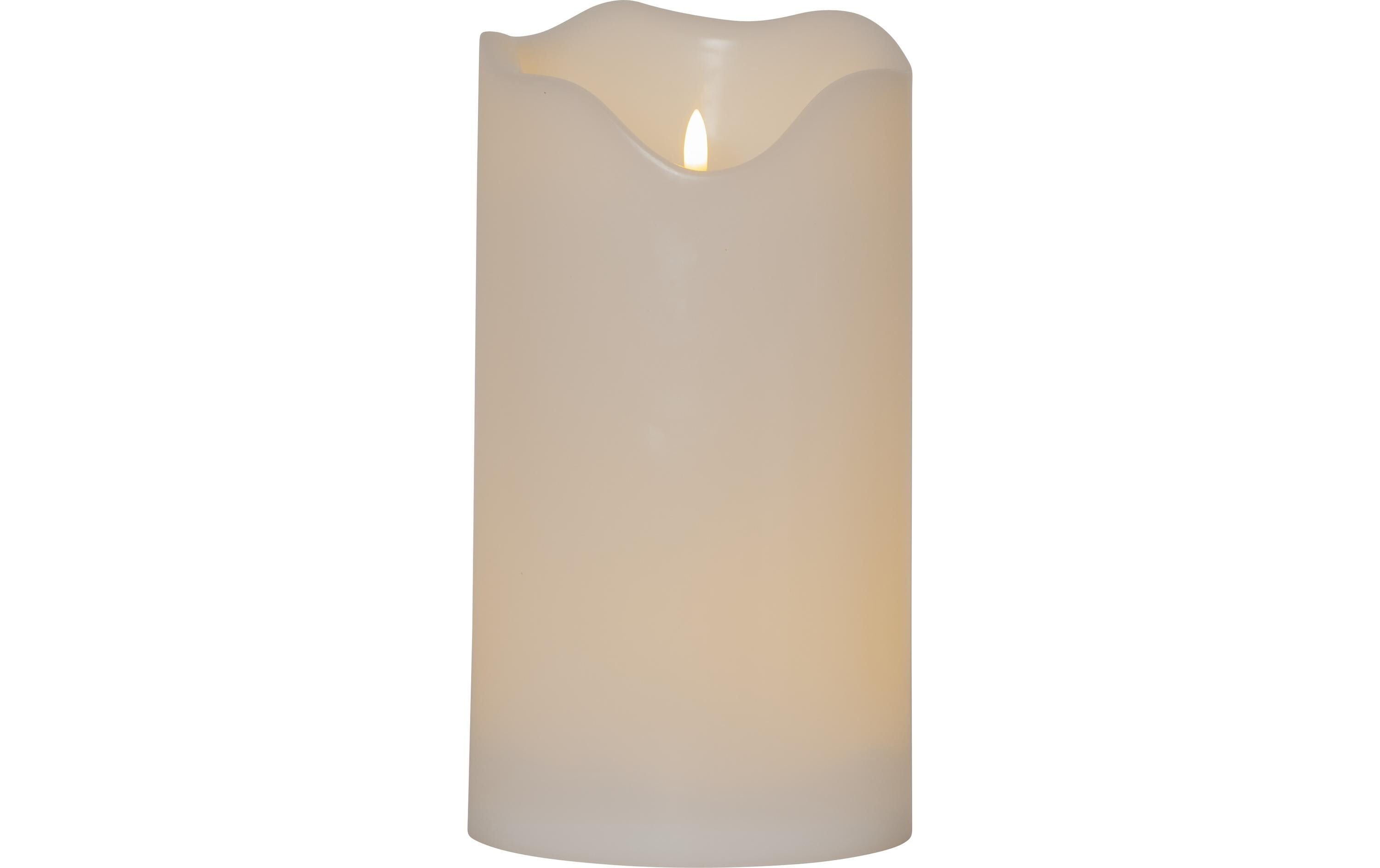 LED-Kerze Pillar Flamme Grand Ø 16 x 30 cm, WeissKünstliche Kerze mit beweglicher Flamme