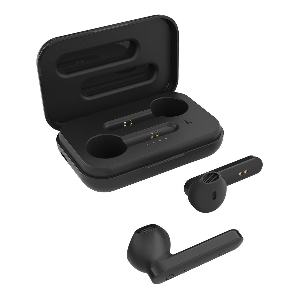 STREETZ True Wireless Stereo earbuds with charging case, semi-in-ear,
