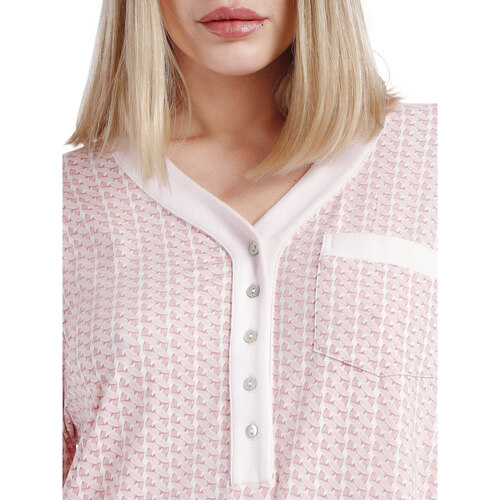 Admas - Camisón de manga larga Rose Chains Rosa