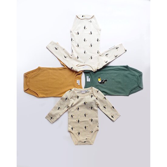 Lot 2 bodies manches longues en coton recyclé   Beige/Camel        de               P'tit bisou