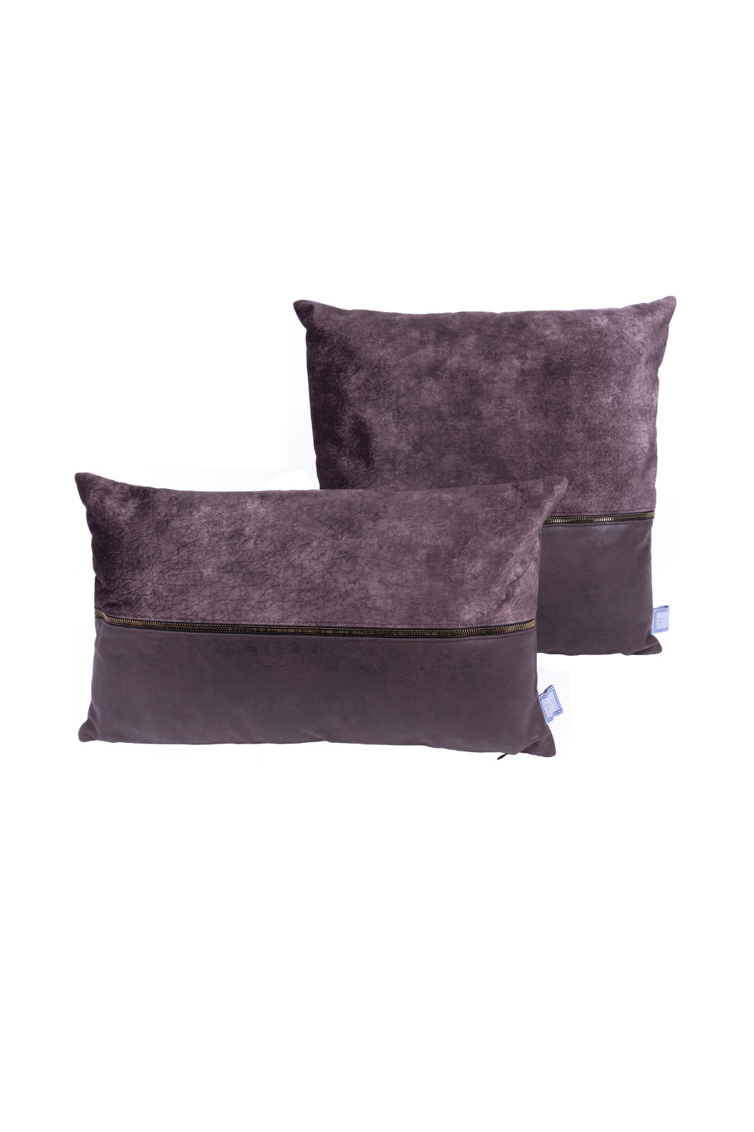 2er-Set Dekokissen - grau-braun - 30x50 cm - 45x45 cm