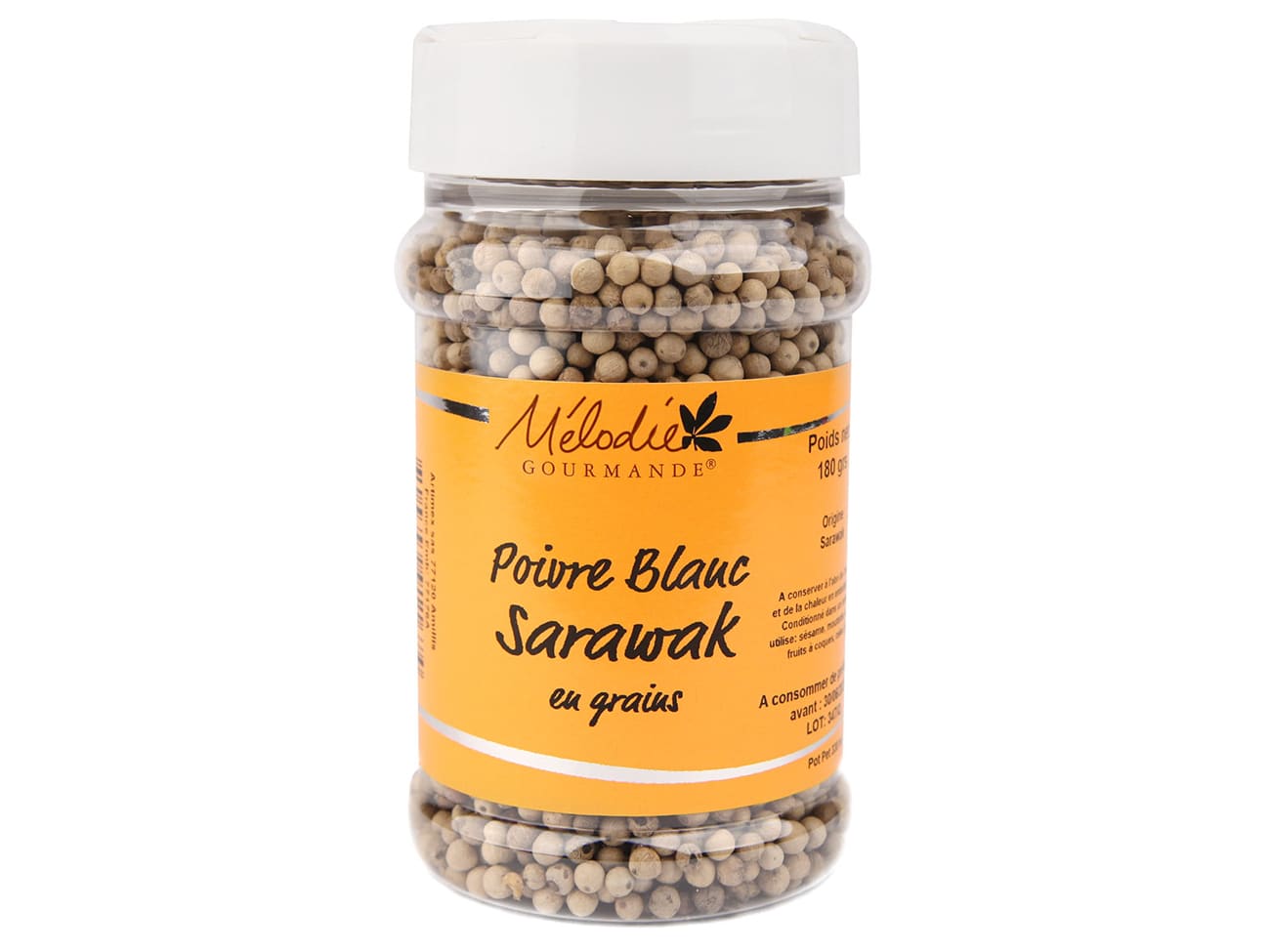 Poivre de Sarawak blanc - 180 g - Mélodie Gourmande