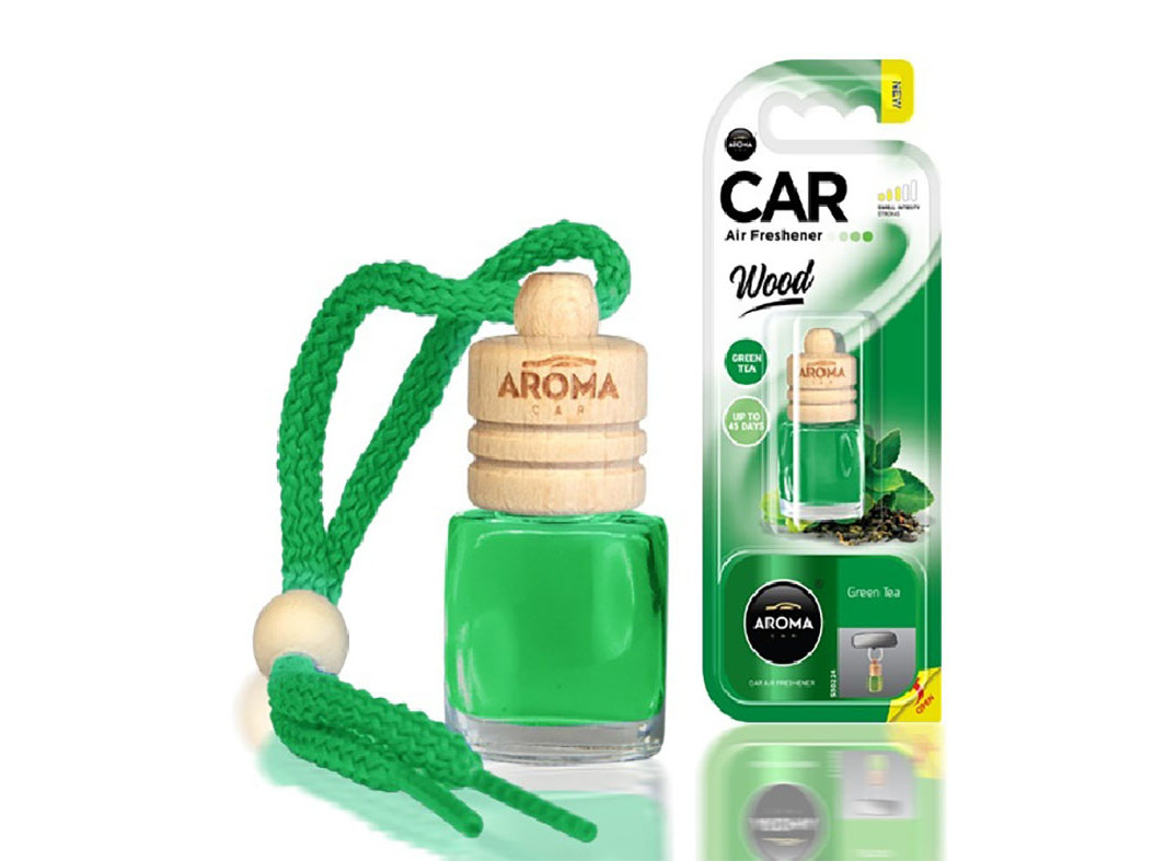 AMBIENTADORES AUTO AROMA CAR WOOD GREEN TEA 6ML