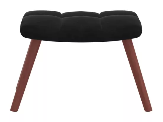 Chaise à bascule avec repose-pied Noir Velours