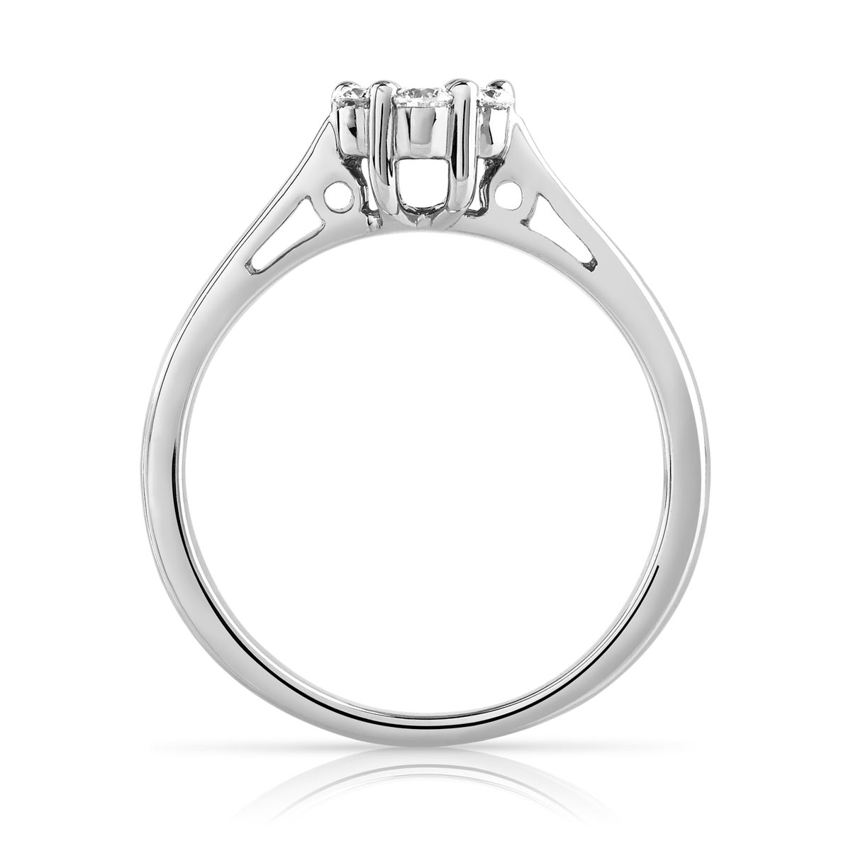 Bague or 750 blanc diamant