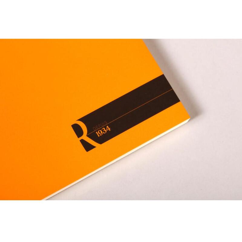 Bloc agrafé Rhodia le R N°18 21x29,7 cm 70 feuillets ligné 90g - Orange