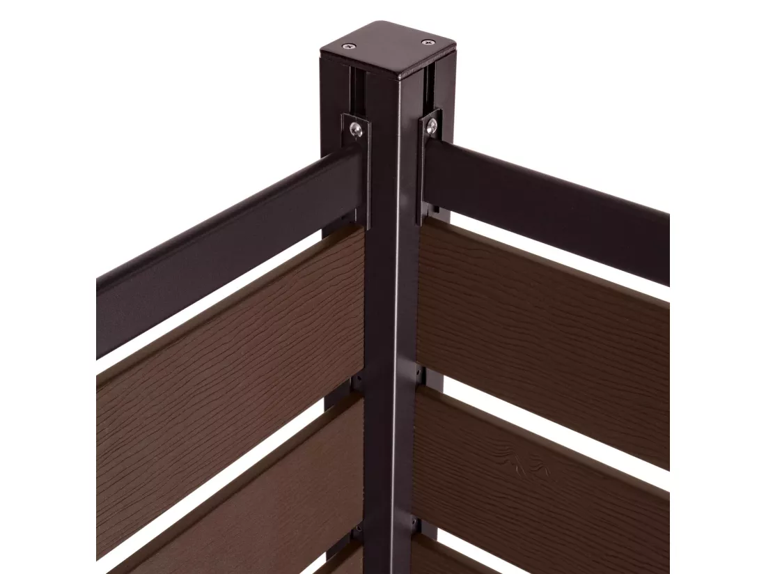 Clôture pour poubelles en aluminium MCW-K57, marron