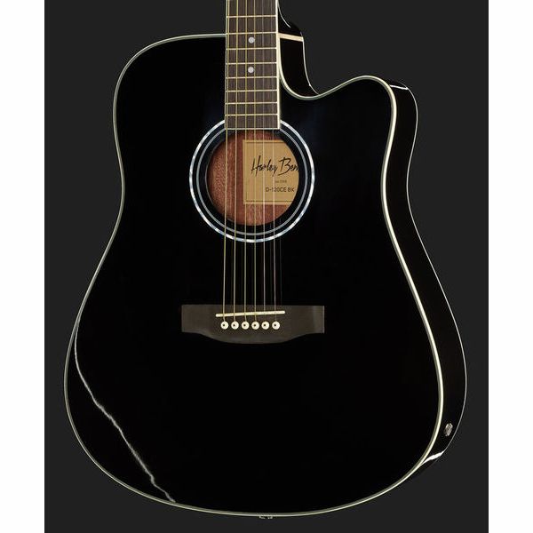 Harley Benton HBD120CEBK Westerngitarre Schwarz