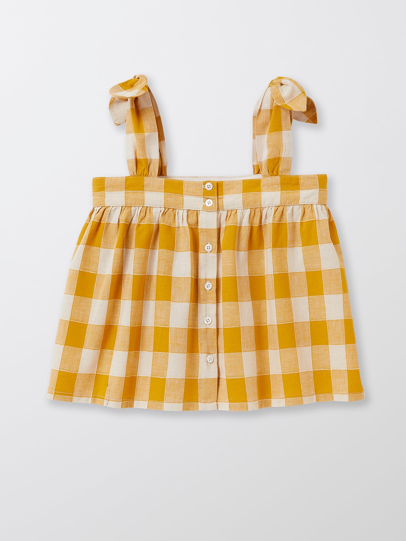 Top Fille vichy en lin et coton