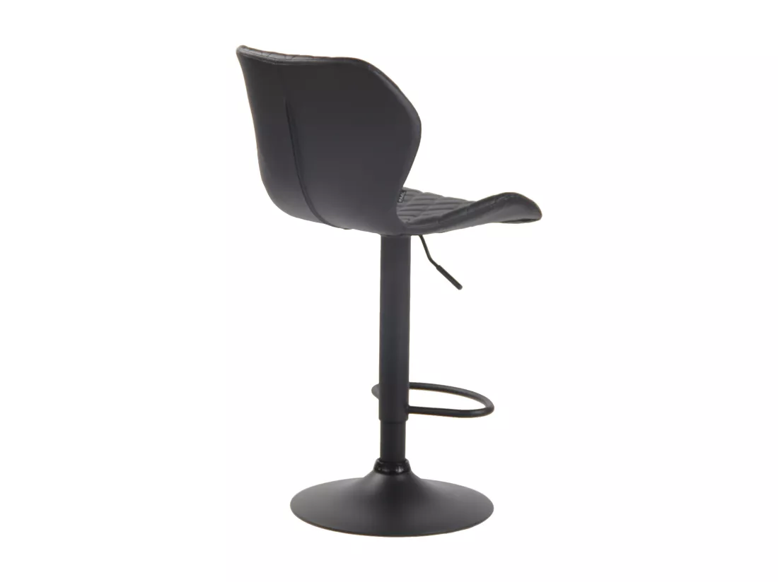 Lot de 2 Tabouret de bar - Similicuir & Métal - Noir - Cork
