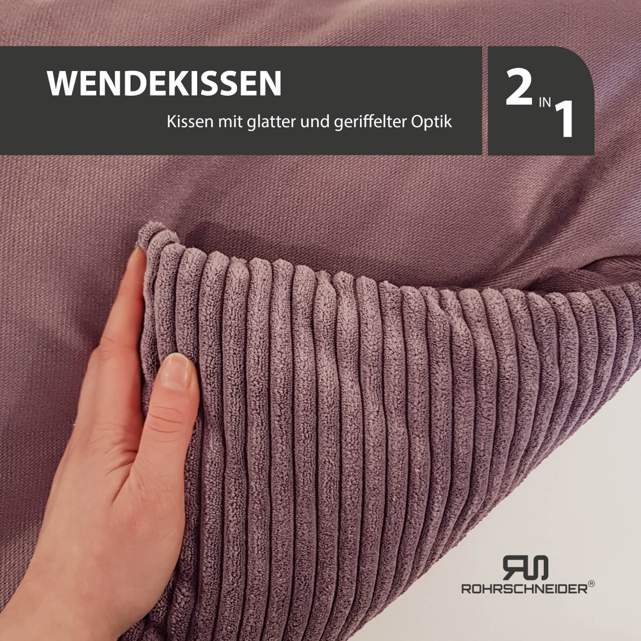 Rohrschneider ® Hundebett waschbar für kleine Hunde mit Hundekissen Cord (ca. 55x42 cm) inkl. Gassibeutel