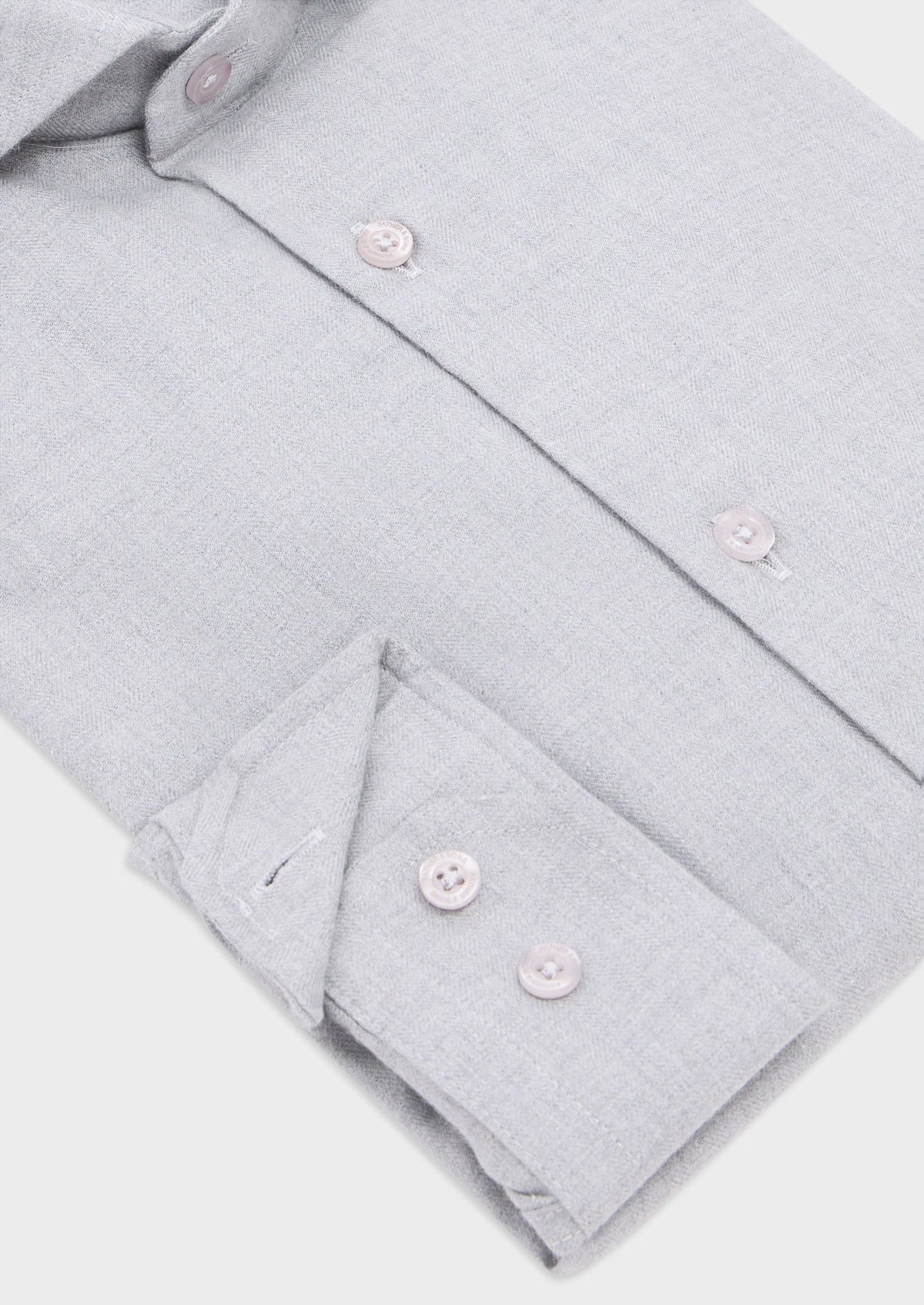 Chemise sport Slim en coton chevron uni gris perle