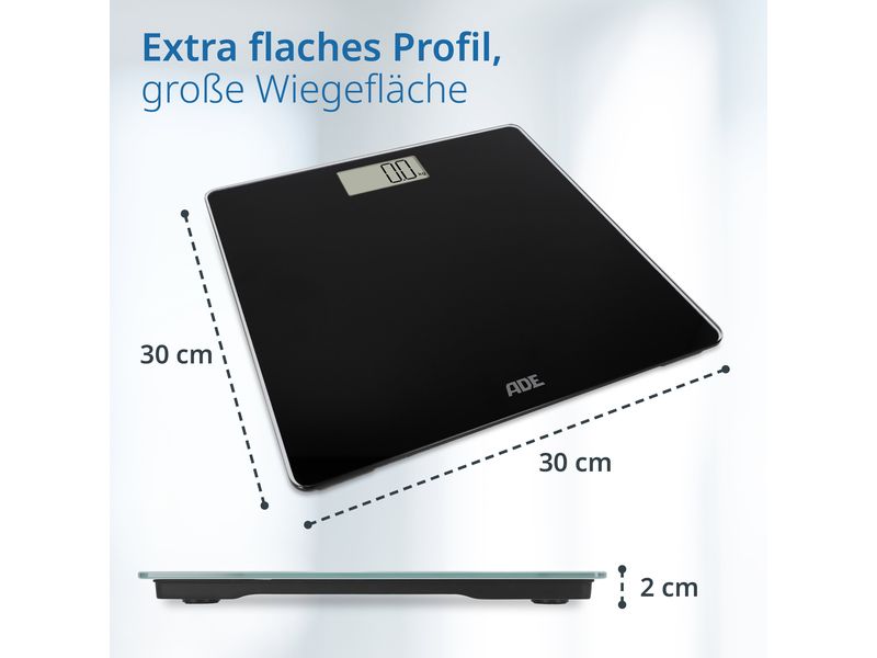 ADE Personenwaage Amina Schwarz Digitale Körperwaage in modernem Design