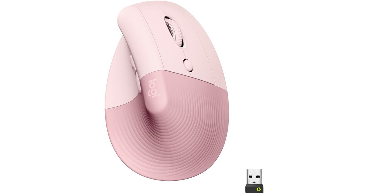 LogitechLift Vertical Ergonomische Muis  (Roze, Bluetooth, 4000 DPI)