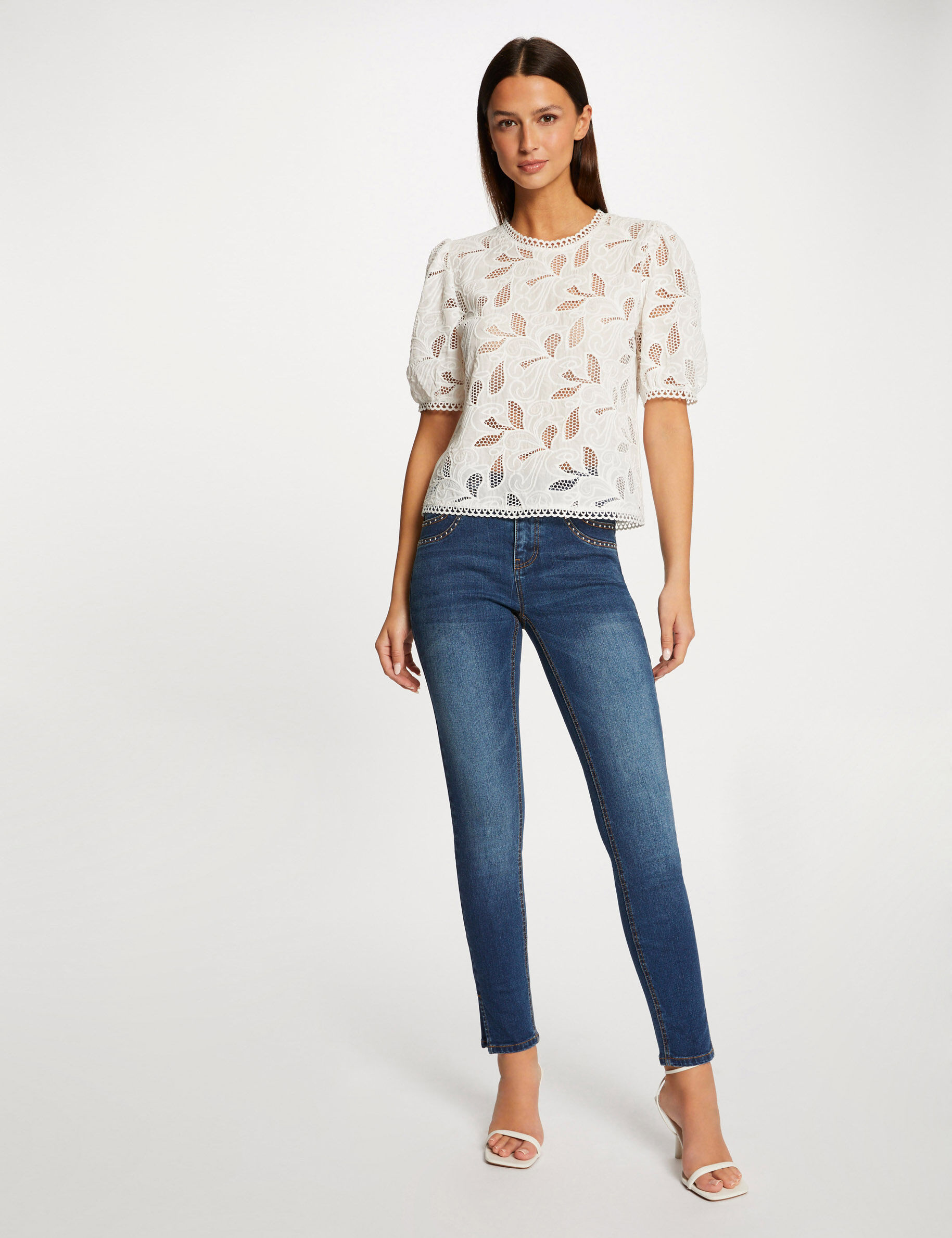 Jeans slim avec clous jean stone femme - jean_stone