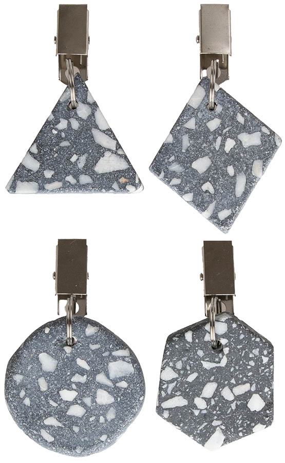 Dukklyper terrazzo stein 4 pk