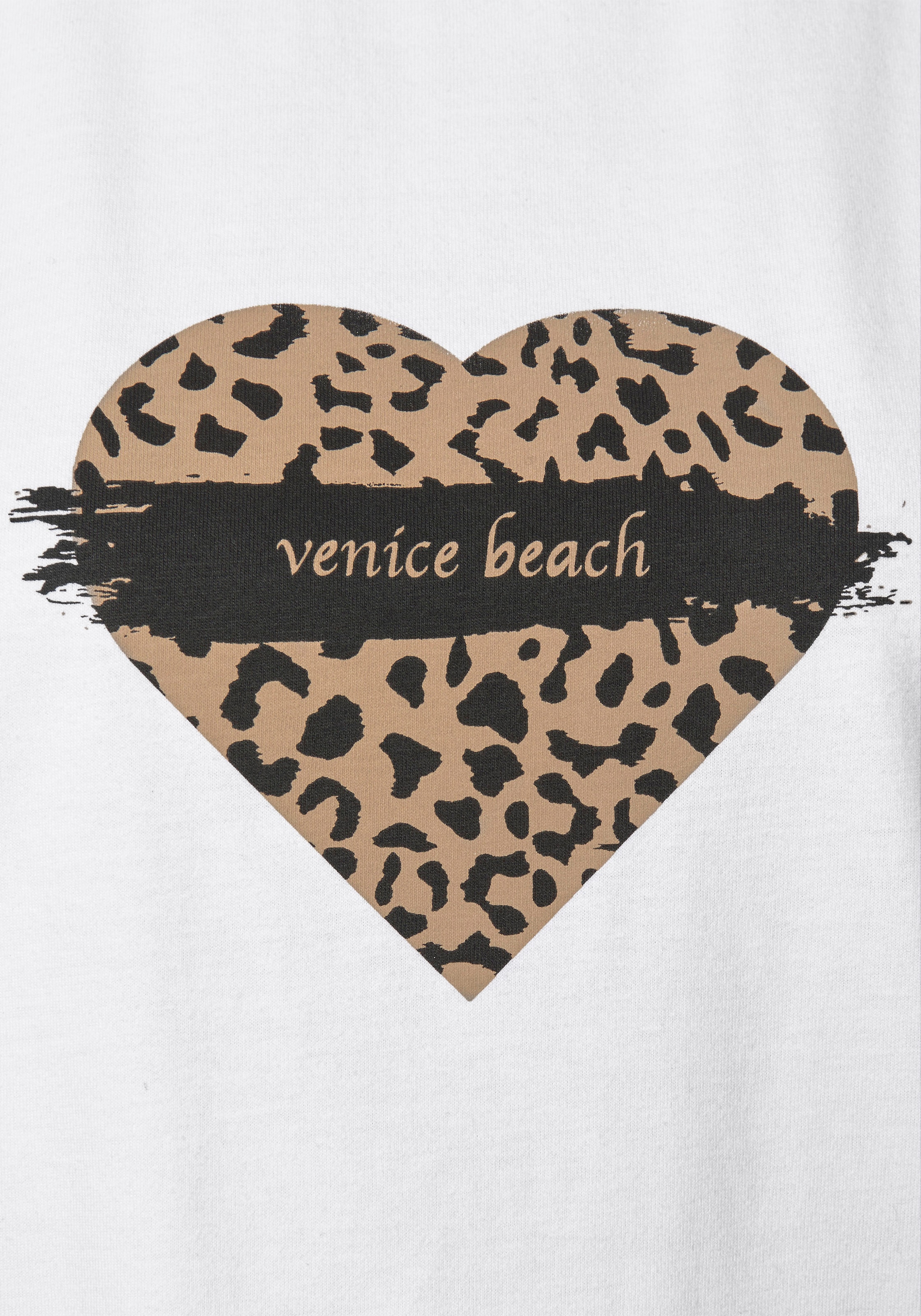 Venice Beach Kurzarmshirt , mit Frontprint, T-Shirt aus Baumwolle, lockere Passform