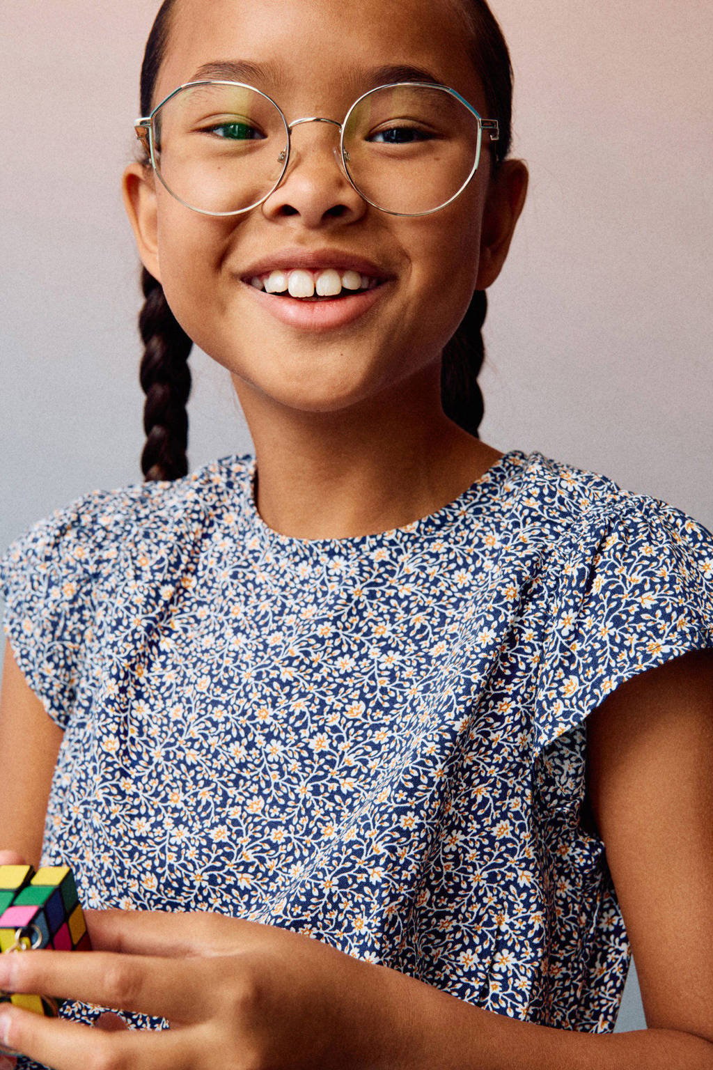 Mango Kids korte jurk donkerblauw