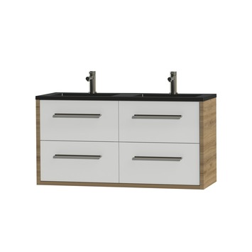 Tiger badkamermeubel Boston 120cm chalet eik/matzwart met grepen RVS