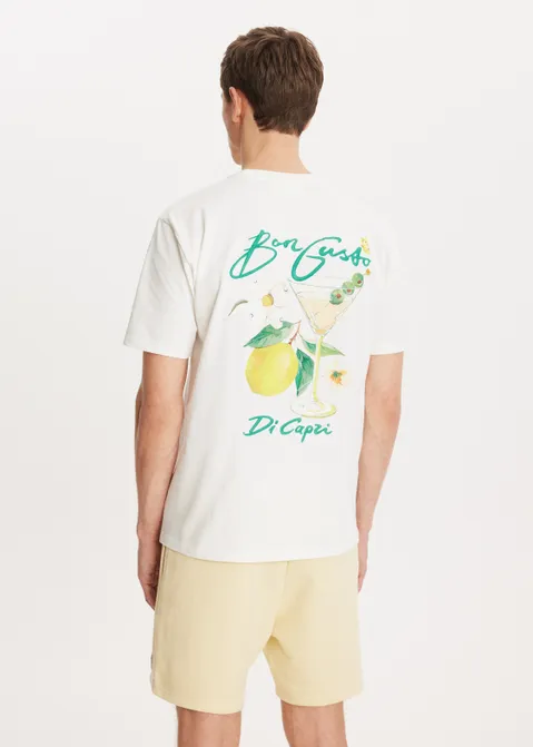 T-shirt met print cocktail off-white (WIT.O)