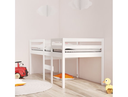 VIDAXL - Lit haut blanc 75x190 cm bois de pin massif