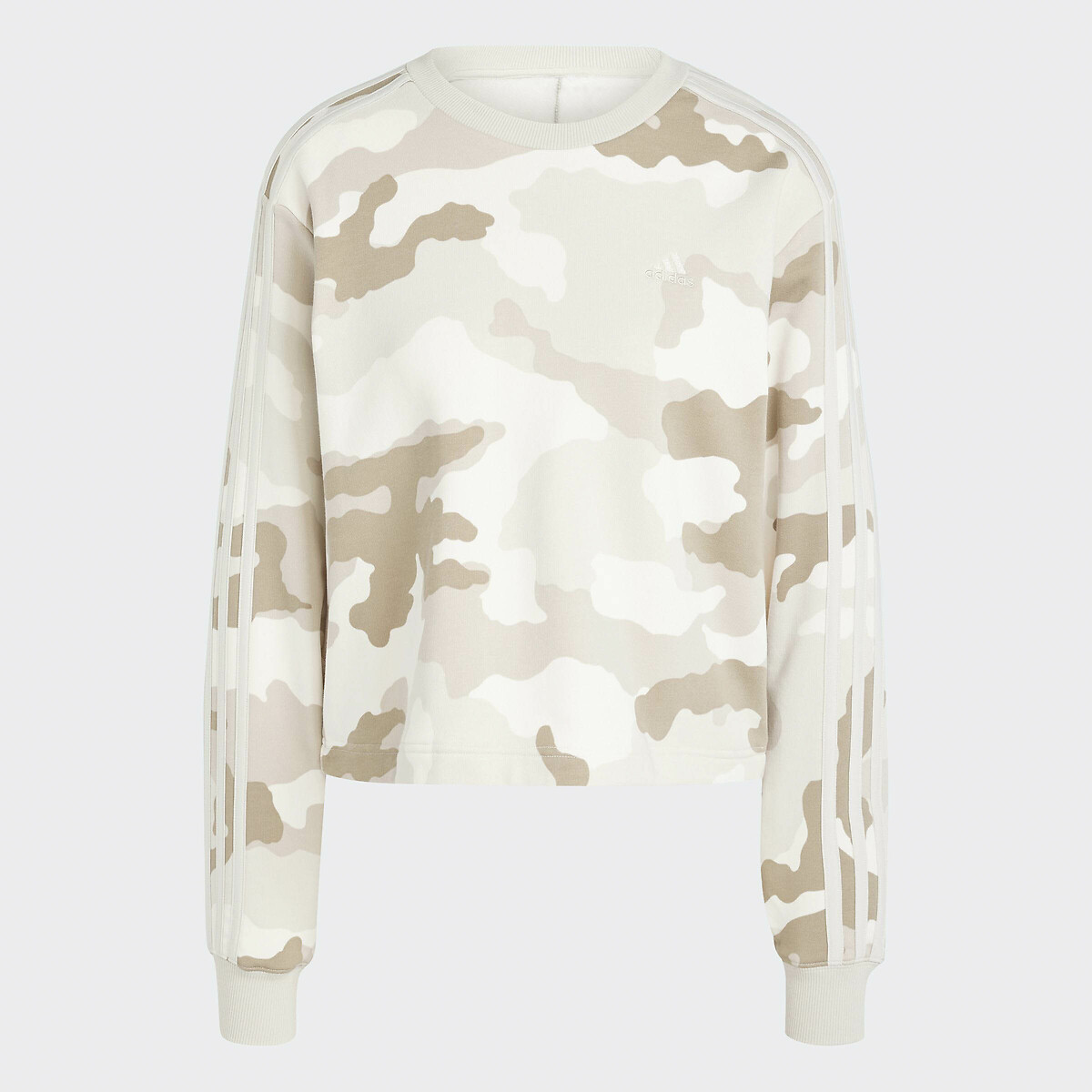 ADIDAS ROUPAS ESPORTIVAS<br>Suéter cropped Essentials 3 listras