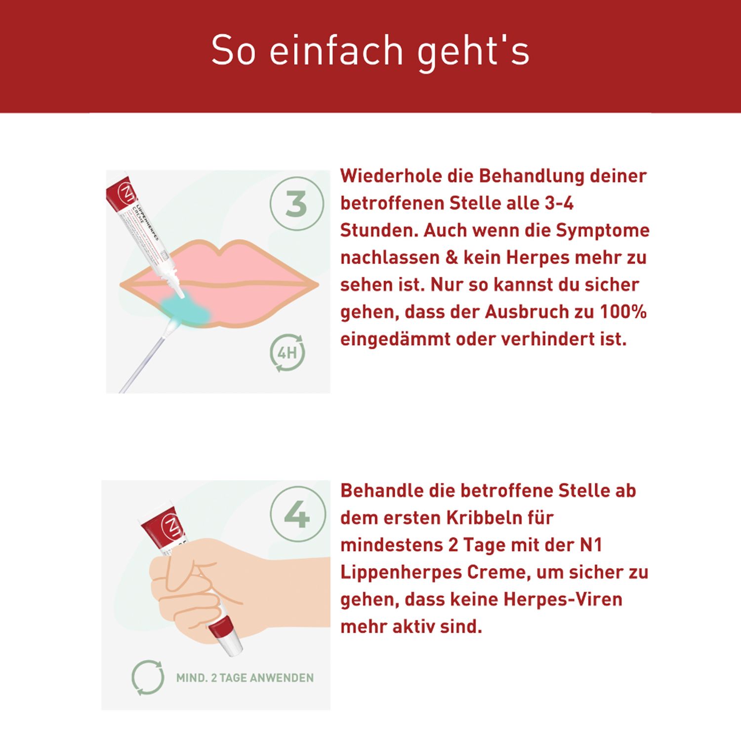 N1 Herpes Creme mit Soforteffekt . Innovativer Fettsäurenkomplex