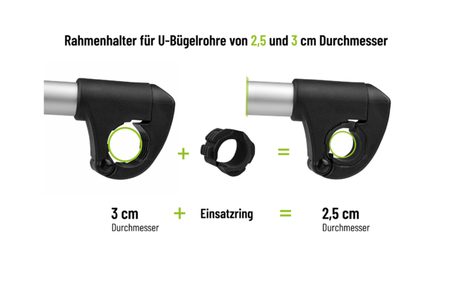 EUFAB Strap Rahmenhalter kurz Ø 25+30mm