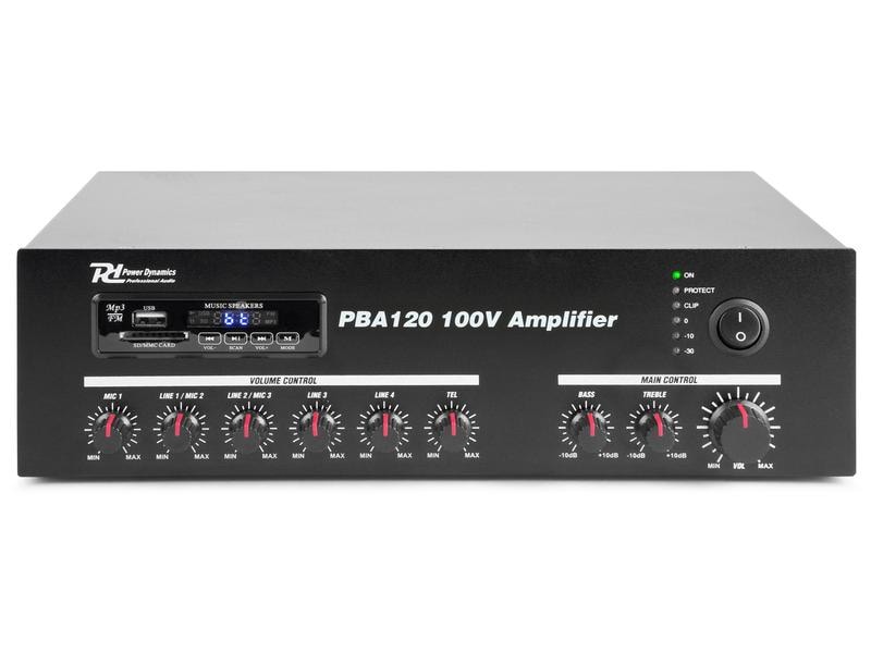 Power Dynamics Verstärker Pro PBA120 100 V Verstärker 120W, USB/MP3