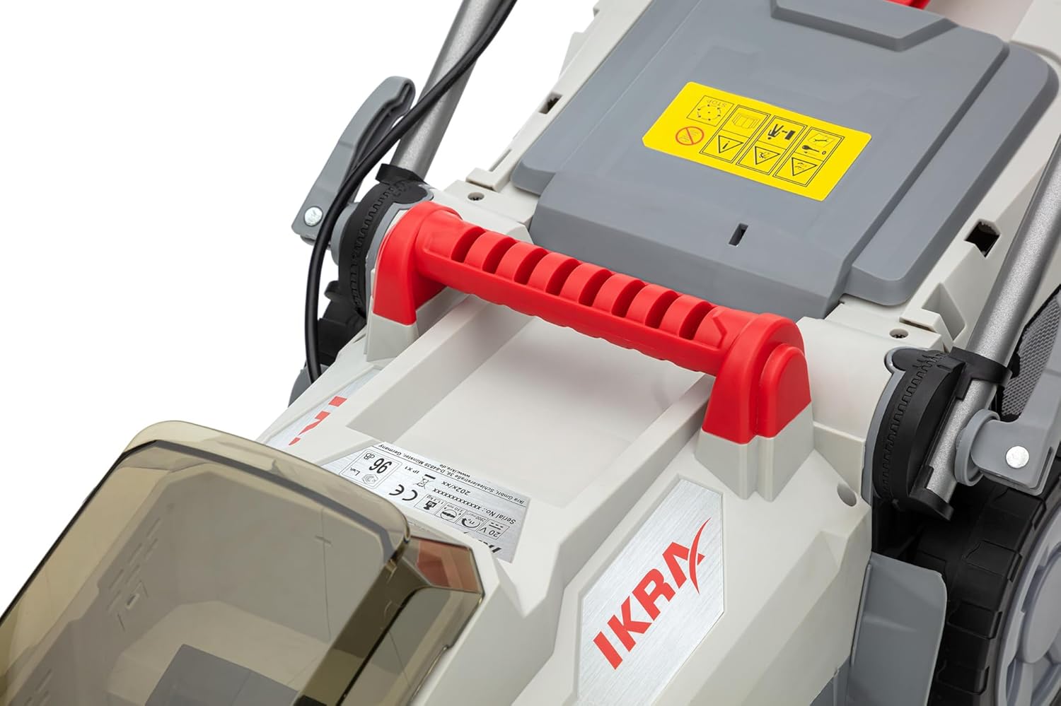 IKRA Akku Rasenmäher Mulchmäher ICM 2033 inkl. Akku, Ersatzakku & Ladegerät, platzsparende Lagerung, Rasenflächen bis 150m²