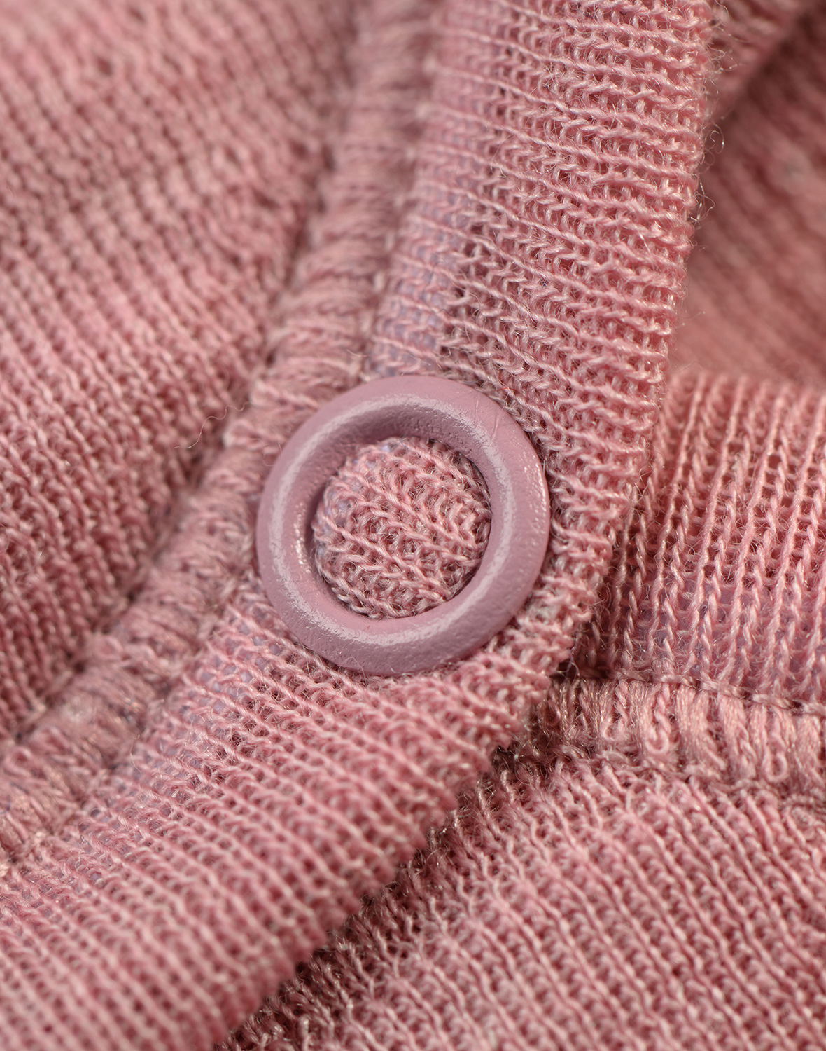 Pointelle romper met lange mouw van merinowol/zijde voor baby's