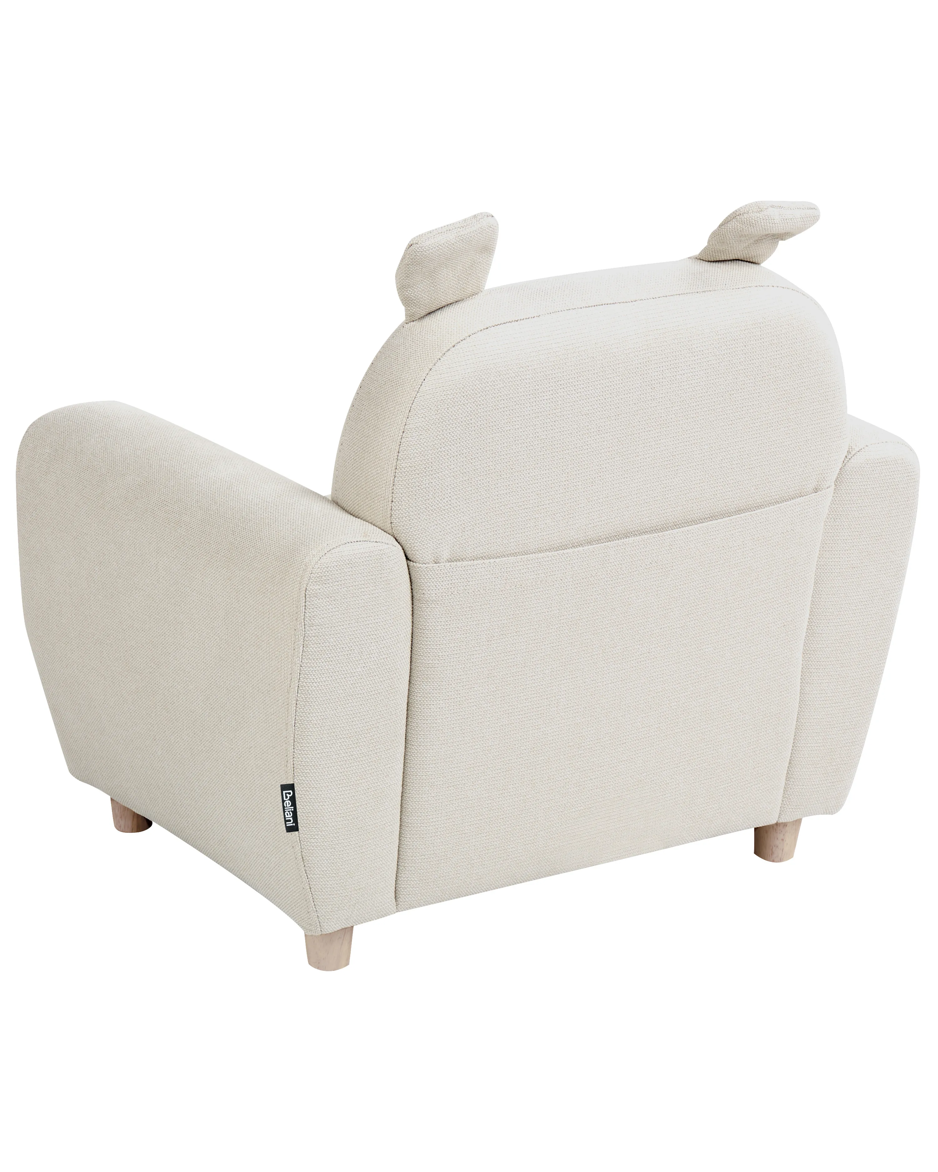 Kinderfauteuil Nijlpaard MARIBO Stof Gebroken wit