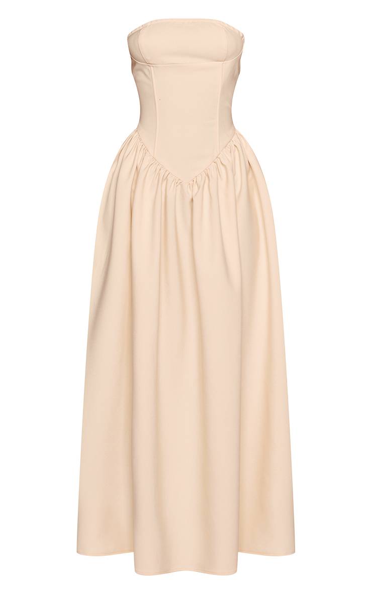 Pale Yellow Robe Maxi Fluide À Bandeau Petite