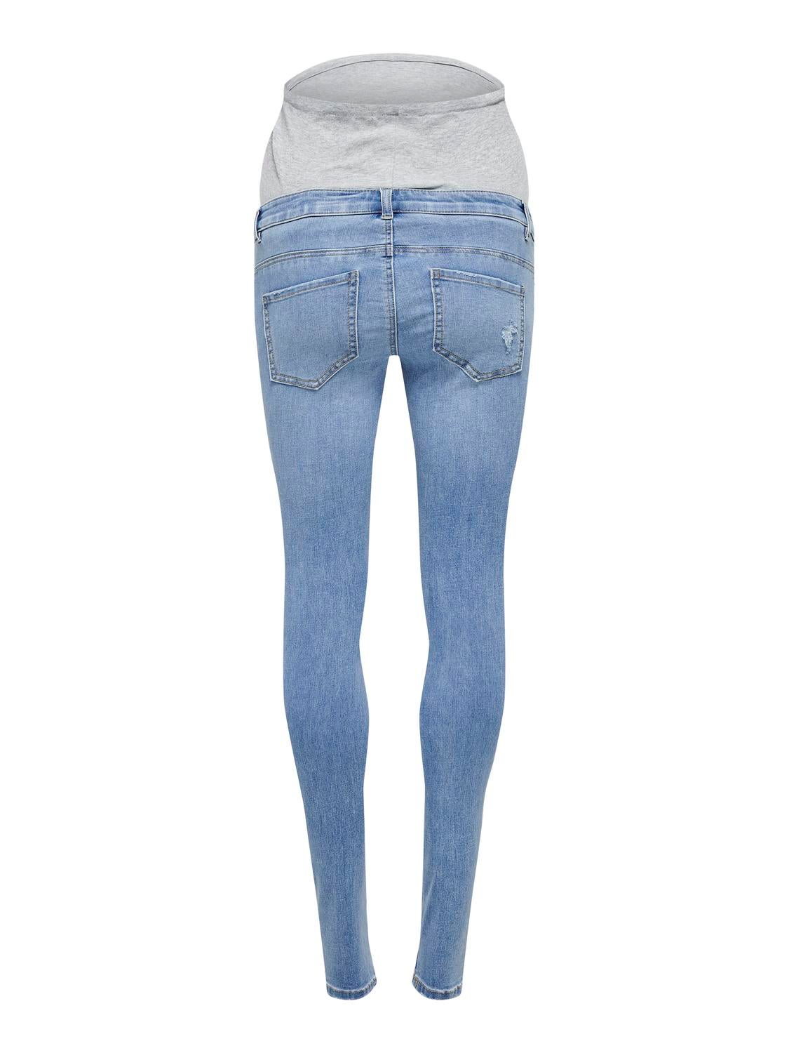 OLMROSE Hohe Taille Skinny Fit Jeans Light Blue Denim