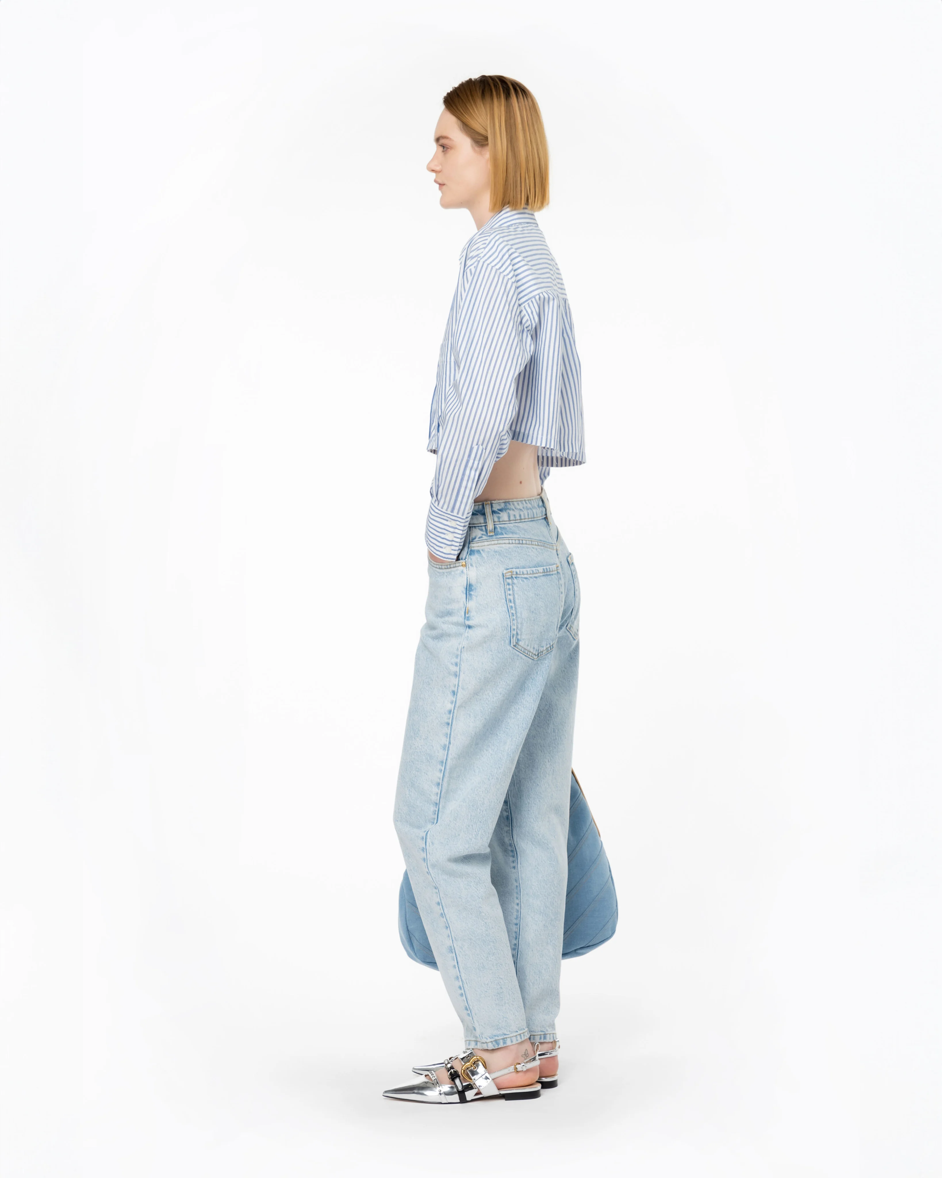 Chemise courte à rayures | Multicolore