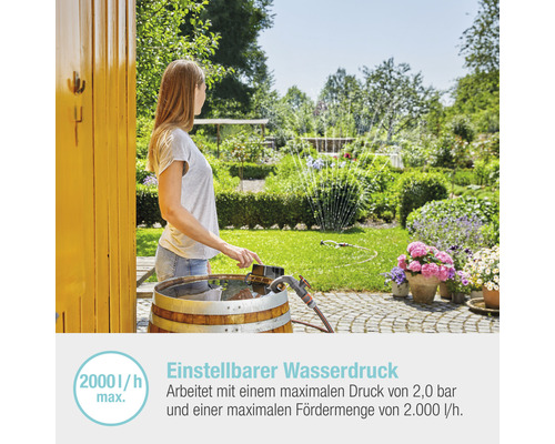 GARDENA 2000/2 18V (Power for All) accu-regentonpomp inclusief accu en lader