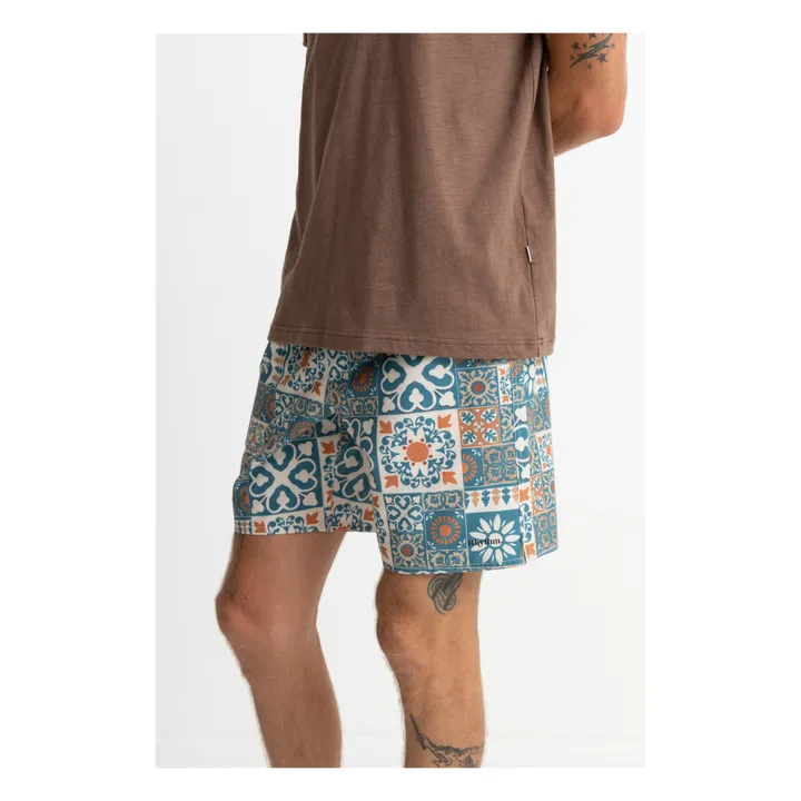 Rhythm Short de Bain Tile Fibres Recyclées | Bleu