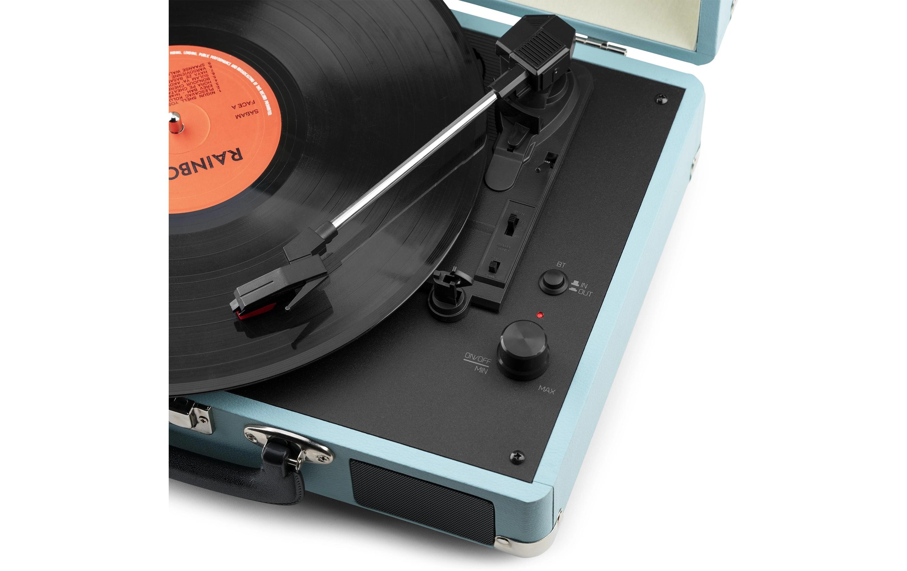 Plattenspieler mit Bluetooth RP116 BlauStilvoller Plattenspieler im Kofferdesign