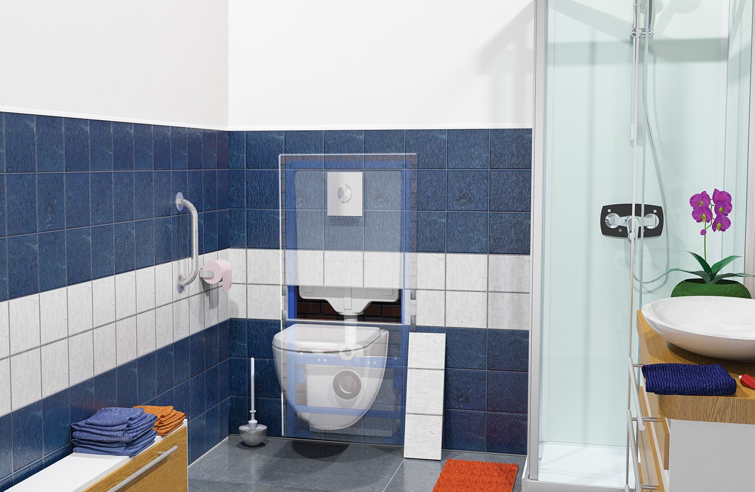 Sanibroyeur Saniwall Pro Grohe inbouwreservoir inclusief fecaliënvermaler