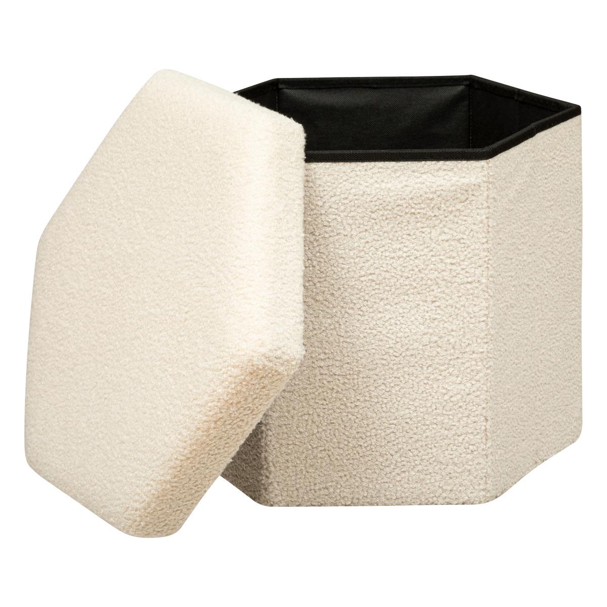 POUF PLIANT BOUCLETTE JAIKO IVOIRE D.40X38CM