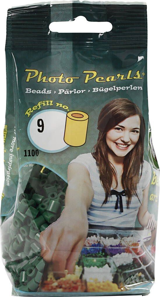 Photopearls - Medium - Mørk Grøn 9 - 1100 Stk. - Nabbi Fotoperler