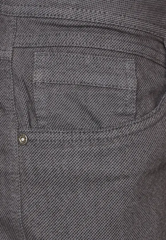 Slim Fit Hose mit Struktur - carbon grey
